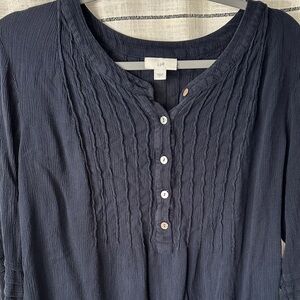 J. Jill Midnight Blue Blouse with Button Detail